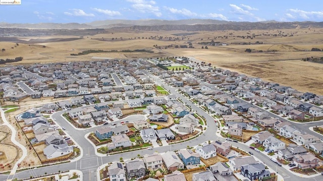 drone / aerial view with a mountain view