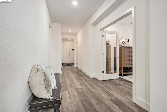 hall featuring hardwood / wood-style floors