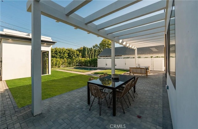 view of patio with a pergola