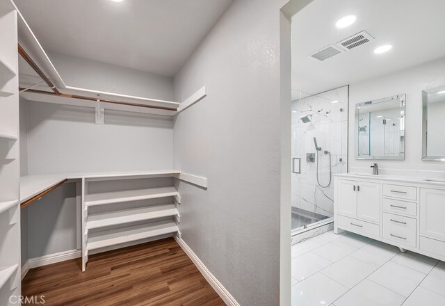 spacious closet with sink
