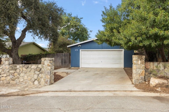 view of garage