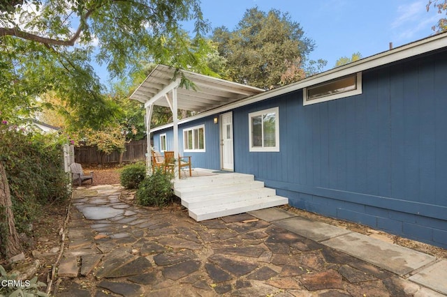 exterior space with a wooden deck