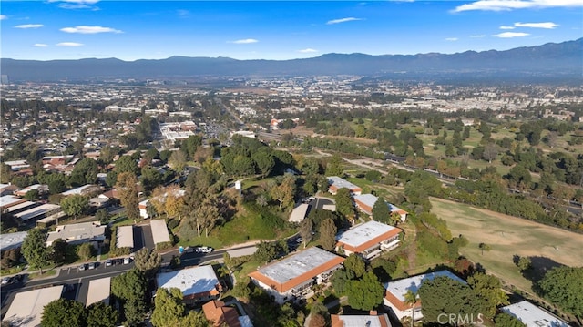 aerial view with a mountain view