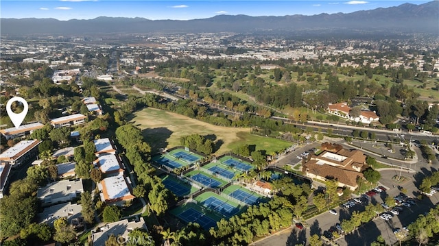 bird's eye view featuring a mountain view