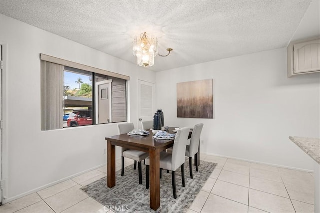 19106 Alamo Ln Unit 169, Yorba Linda, CA 92886 - dining room with a chandelier, light tile patterned floors, and a textured ceiling