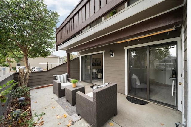 view of patio / terrace with an outdoor living space