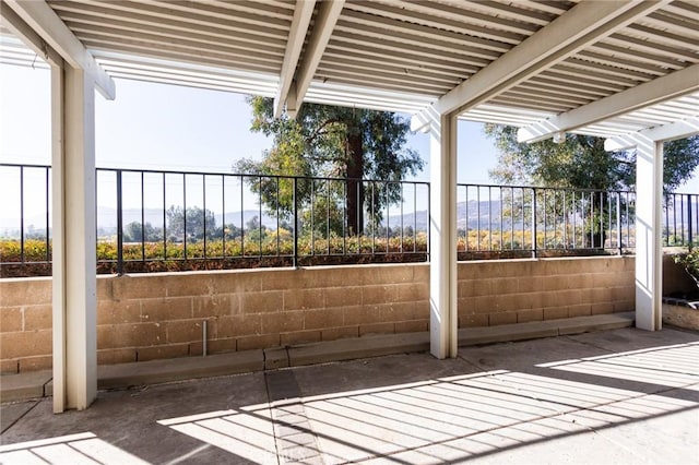 view of patio / terrace featuring a pergola