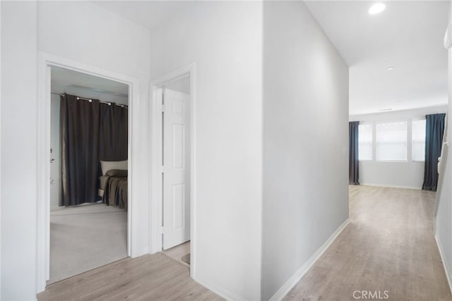 hall featuring light hardwood / wood-style floors