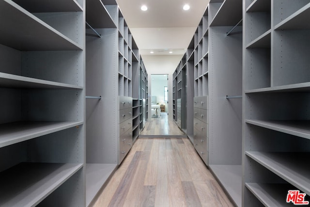 spacious closet featuring hardwood / wood-style flooring