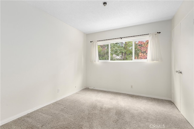 spare room with carpet and a textured ceiling