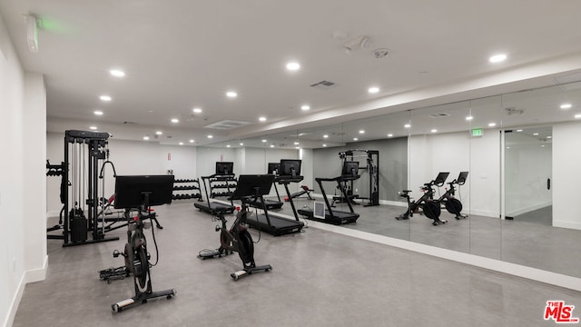 view of workout area