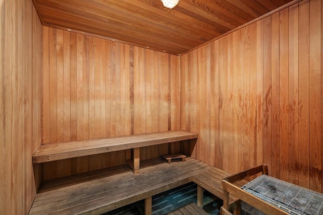 view of sauna