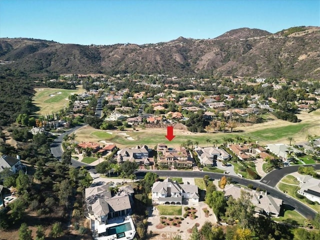 bird's eye view featuring a mountain view