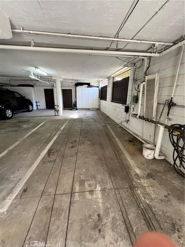 view of garage