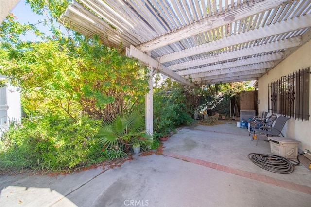 view of patio / terrace featuring a pergola