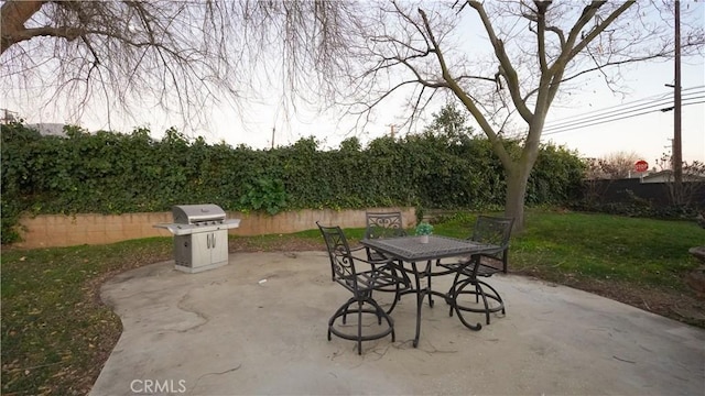 view of patio / terrace featuring area for grilling