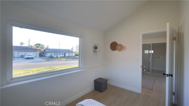 interior space with vaulted ceiling