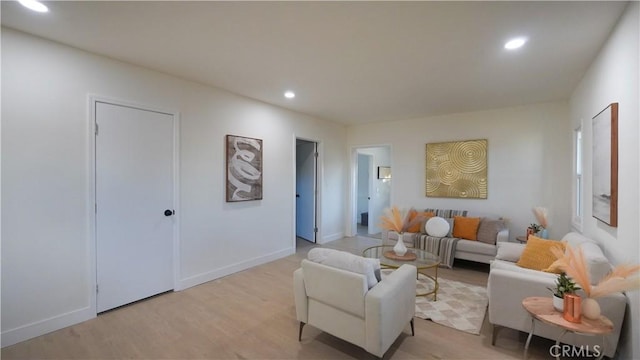 living room featuring light hardwood / wood-style floors