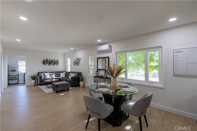 35414 Date Ave, Yucaipa, CA 92399 - dining area with recessed lighting, light wood-type flooring, and a wall mounted AC
