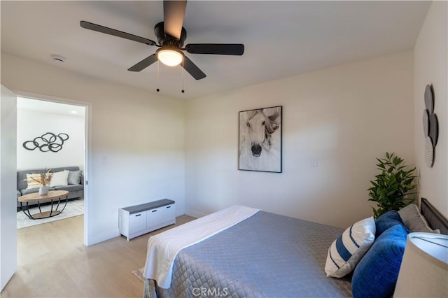 35414 Date Ave, Yucaipa, CA 92399 - bedroom featuring light wood finished floors and a ceiling fan