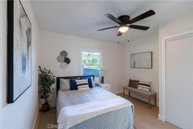 35414 Date Ave, Yucaipa, CA 92399 - bedroom featuring light wood-style floors and a ceiling fan