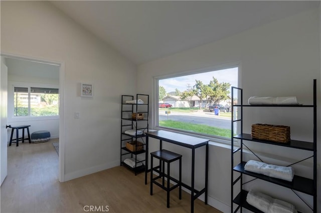 35414 Date Ave, Yucaipa, CA 92399 - dining space featuring wood finished floors and vaulted ceiling