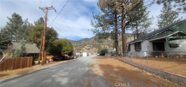 view of street featuring a mountain view