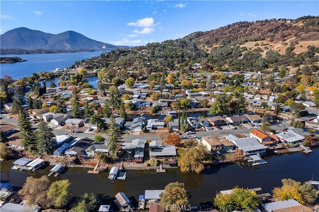 12755 Blue Heron Ct, Clearlake Oaks, CA 95423 - birds eye view of property featuring a water and mountain view
