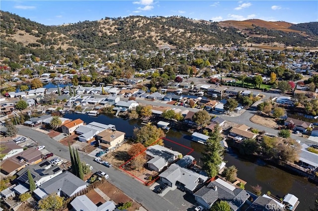12755 Blue Heron Ct, Clearlake Oaks, CA 95423 - birds eye view of property featuring a water and mountain view