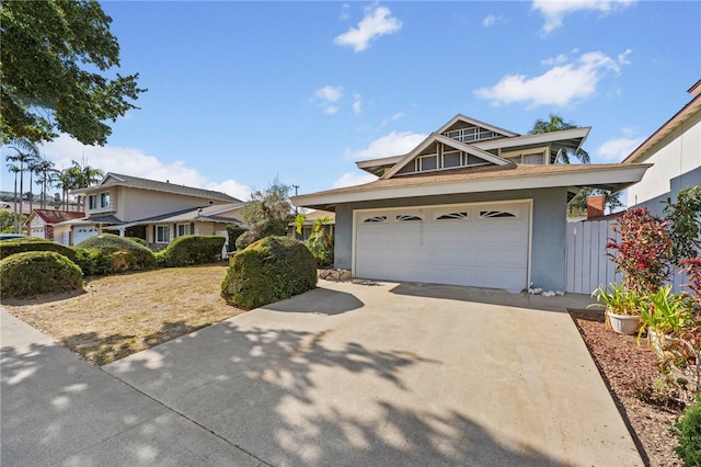 front facade with a garage