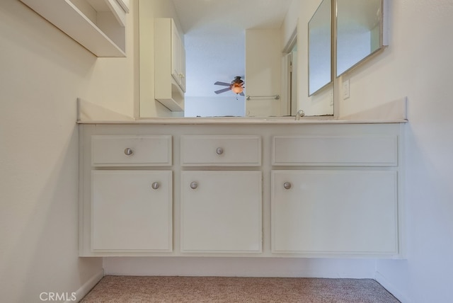 bathroom with ceiling fan