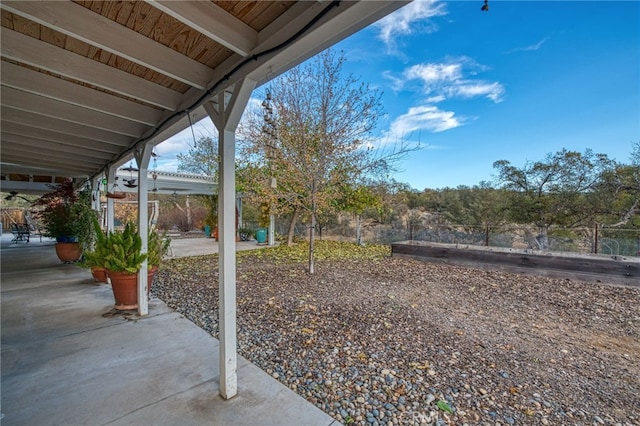 view of yard with a patio area