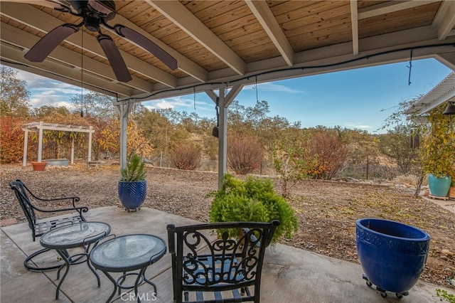 view of patio / terrace with ceiling fan