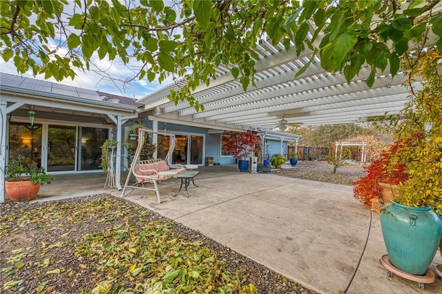 view of patio / terrace featuring a pergola