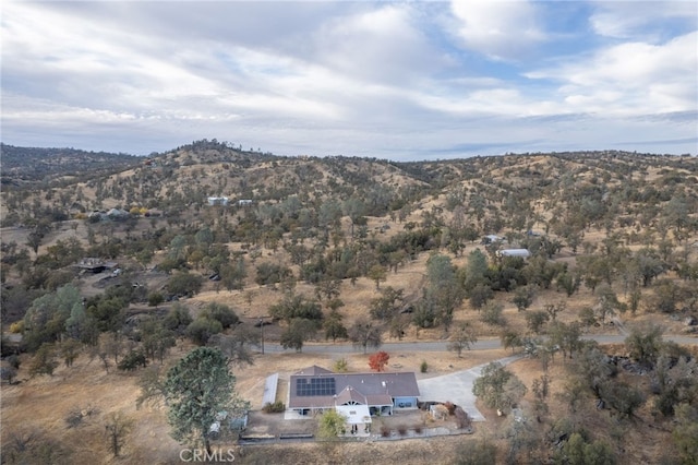 aerial view with a mountain view