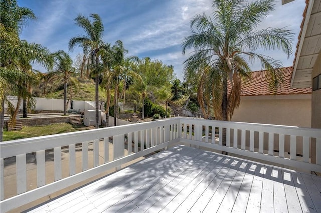 wooden terrace with fence