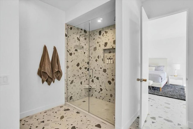 bathroom featuring walk in shower