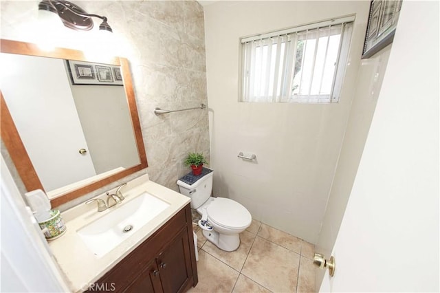 17053 Roscoe Blvd Unit 1, Northridge, CA 91325 - bathroom featuring tile walls, vanity, and tile patterned floors