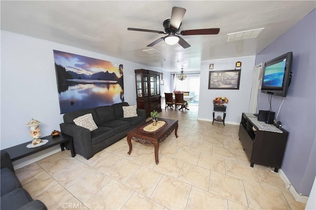 17053 Roscoe Blvd Unit 1, Northridge, CA 91325 - living room with ceiling fan and baseboards