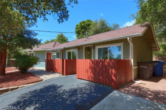 view of single story home