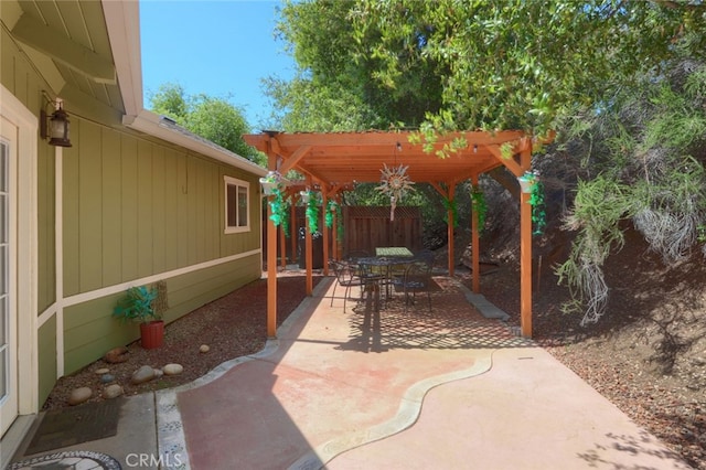 view of patio with a pergola