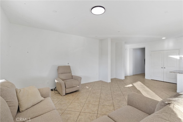 view of tiled living room