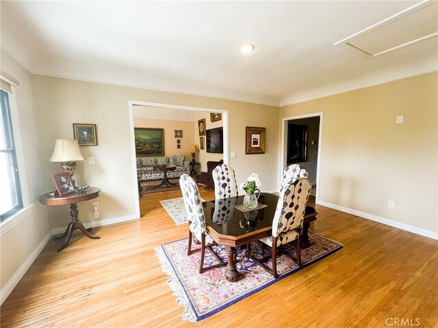 dining area featuring light hardwood / wood-style floors