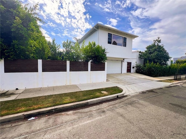 view of front of house with a garage