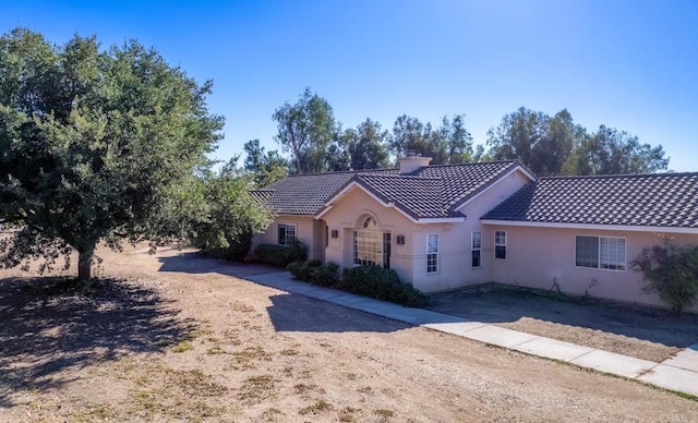 view of single story home