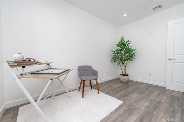 interior space with hardwood / wood-style floors