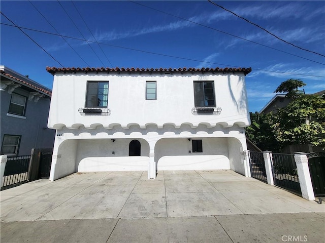 view of property exterior with a garage