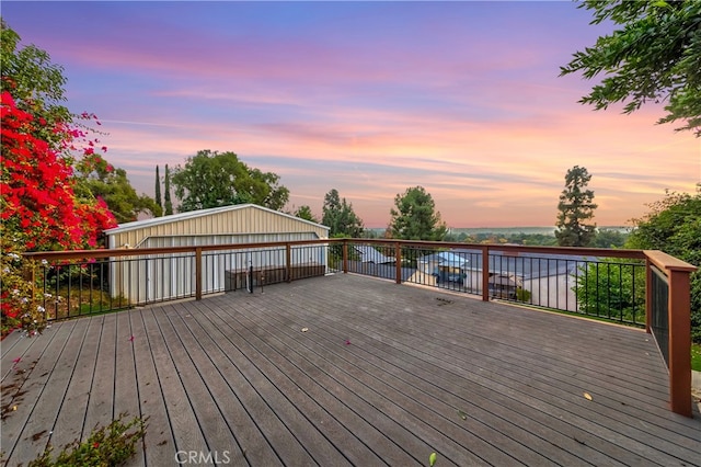 view of deck at dusk