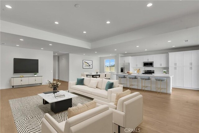 living room featuring light hardwood / wood-style floors