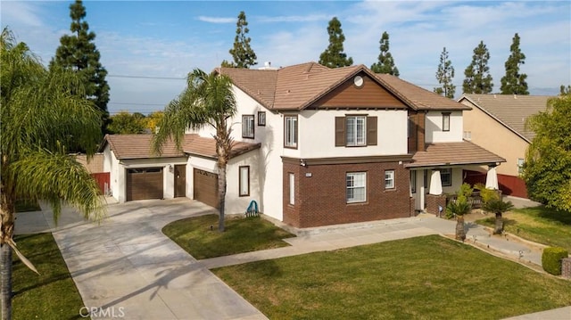 view of front of home featuring a front lawn